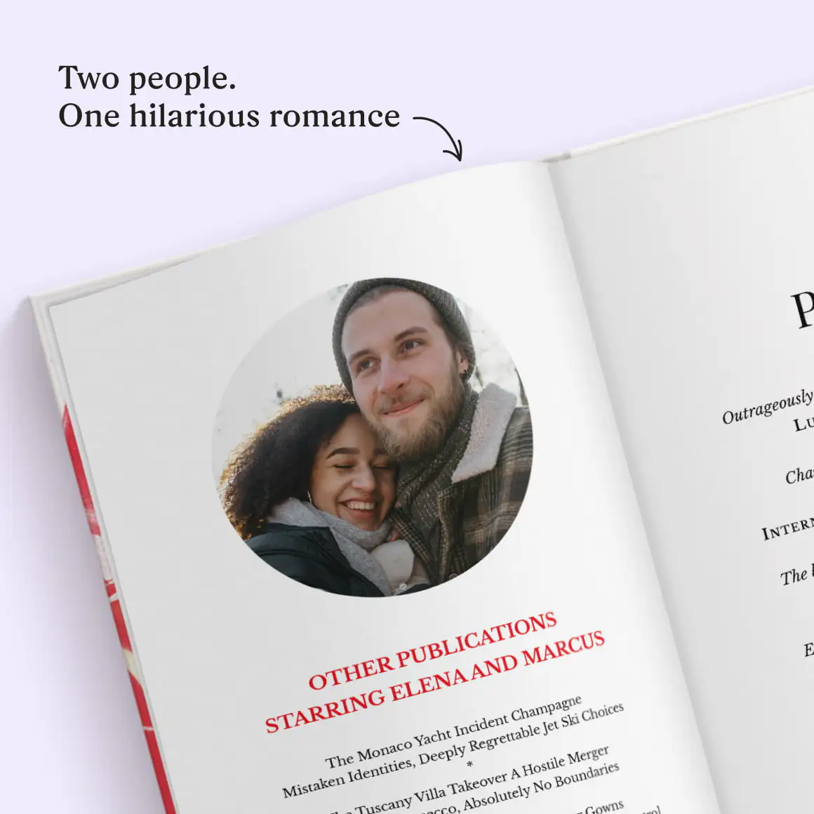 inside dedication spread with photo uploaded