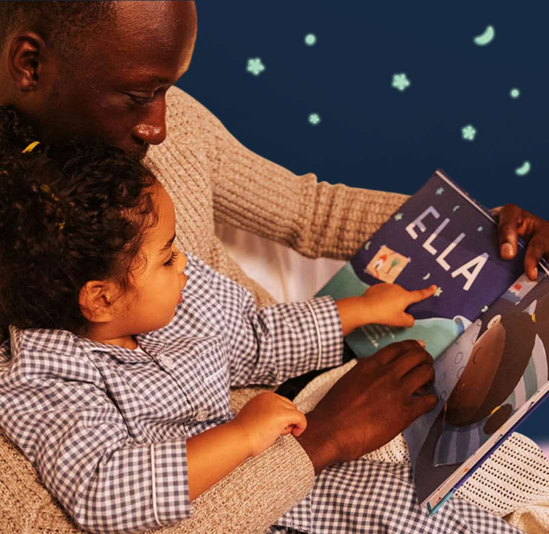 Father and daughter reading Bedtime For You