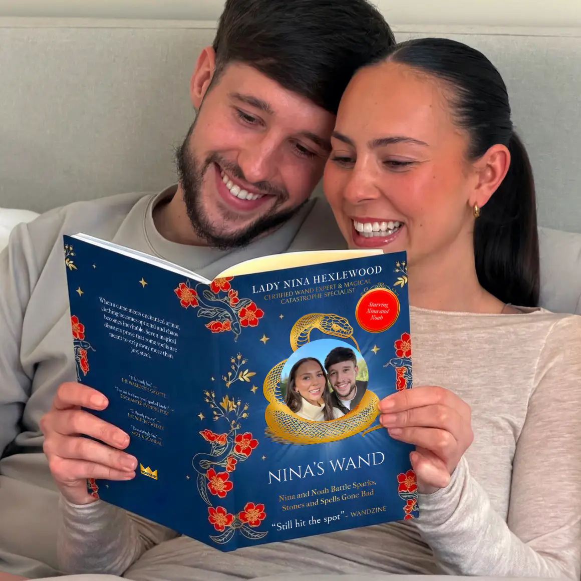 A couple reading their personalized AI Romance book