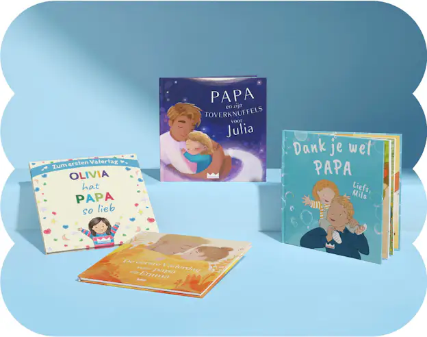 Vier gepersonaliseerde boekomslagen