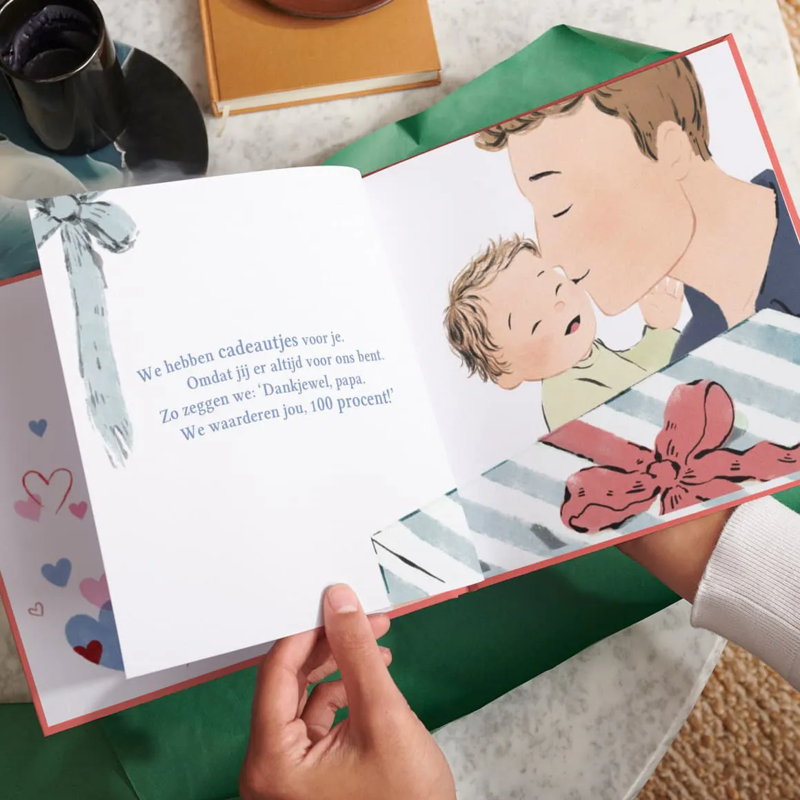 GIF die de gepersonaliseerde pagina's van het boek laat zien