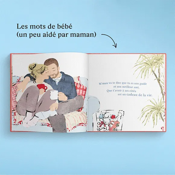 Un GIF montrant les pages personnalisées du livre