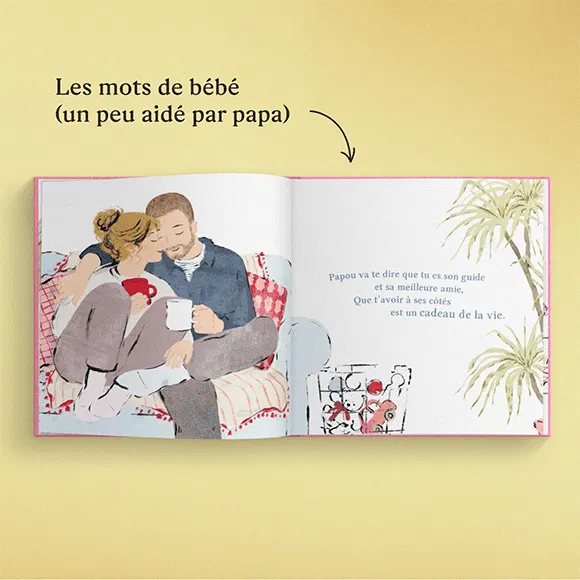 Un GIF montrant les pages personnalisées du livre