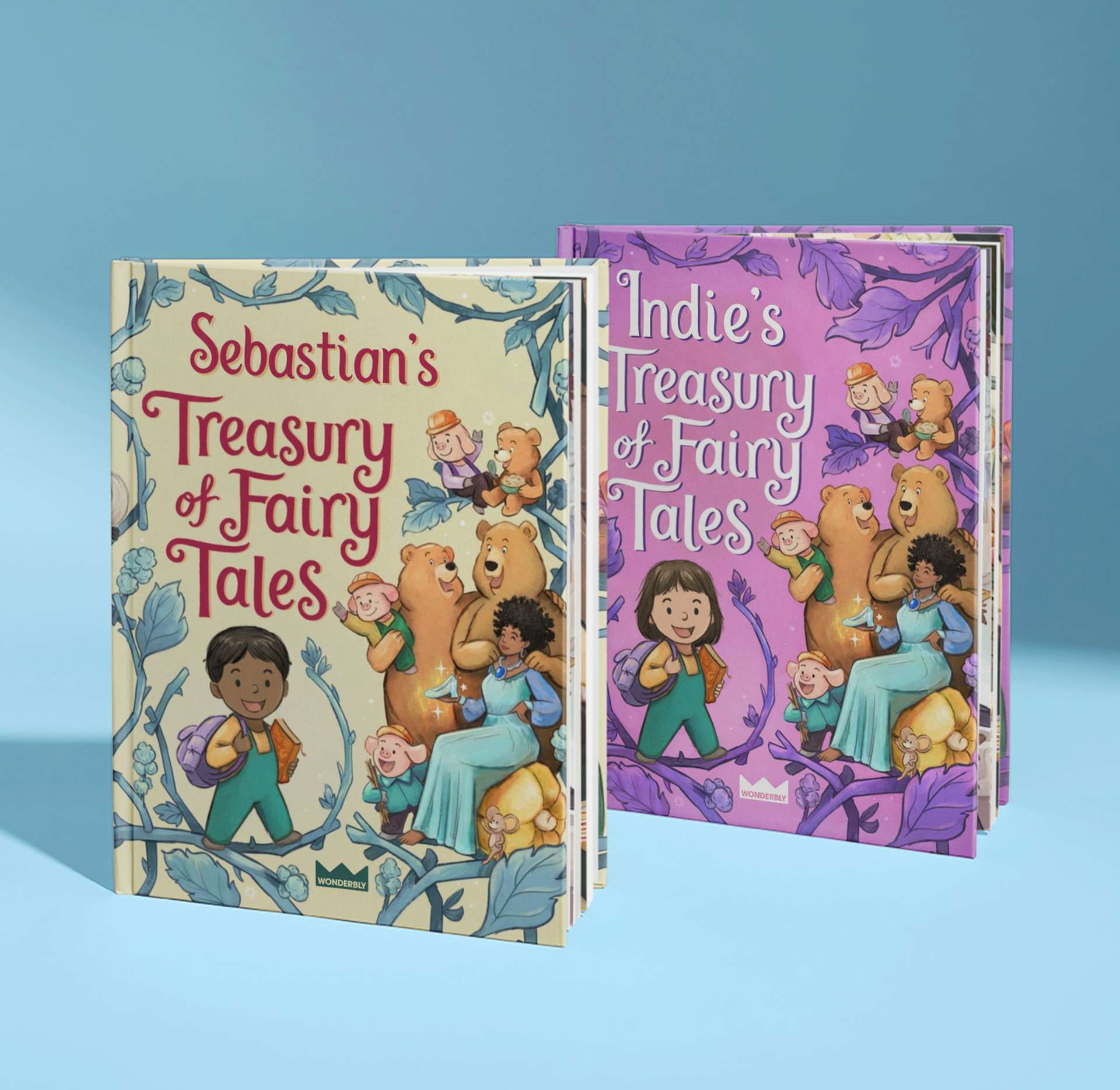 two personalised fairy tale books