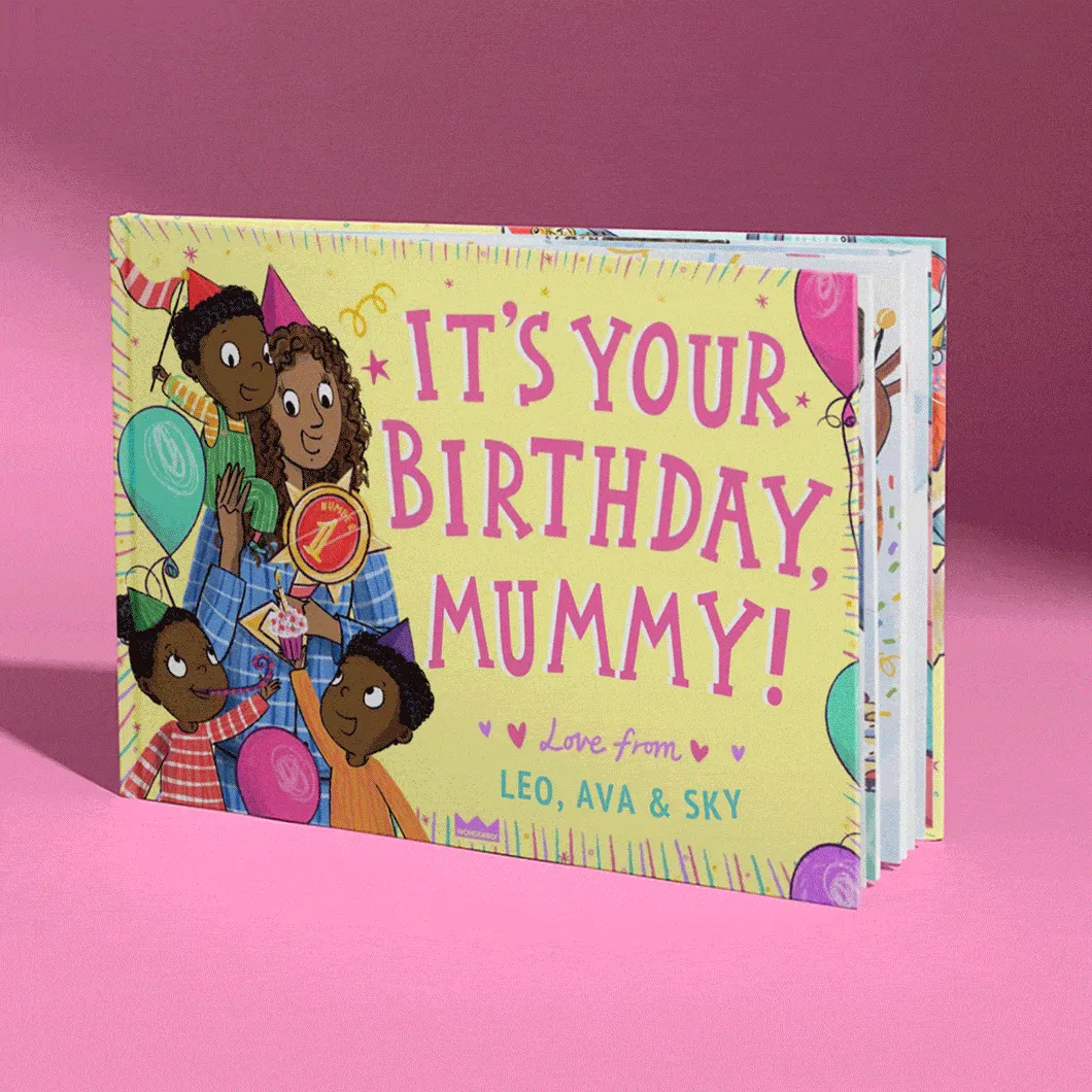 GIF showing personalized book covers