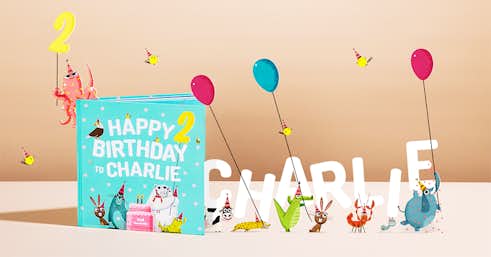 Happy Birthday To You Book for Charlie balloons