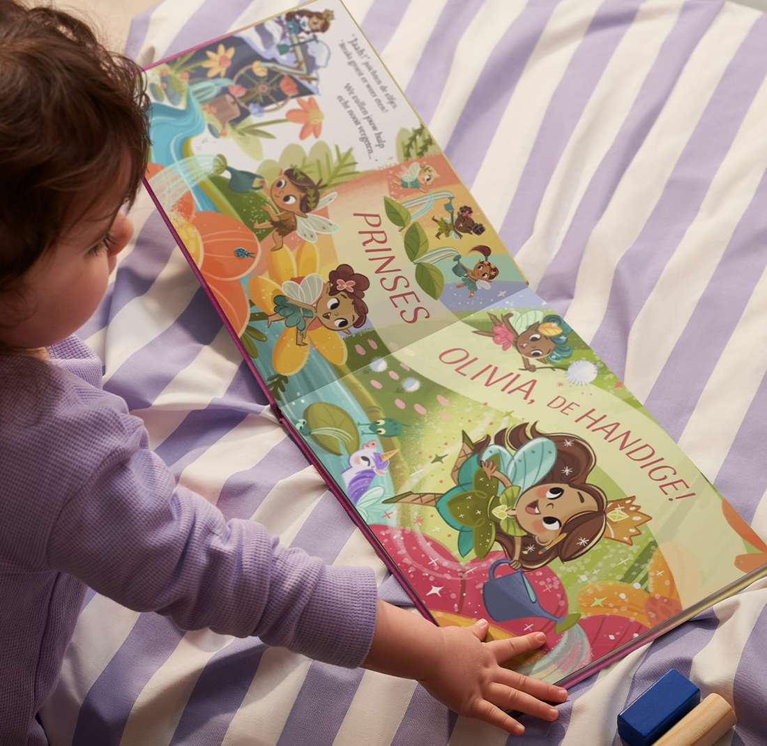 child reading princess book