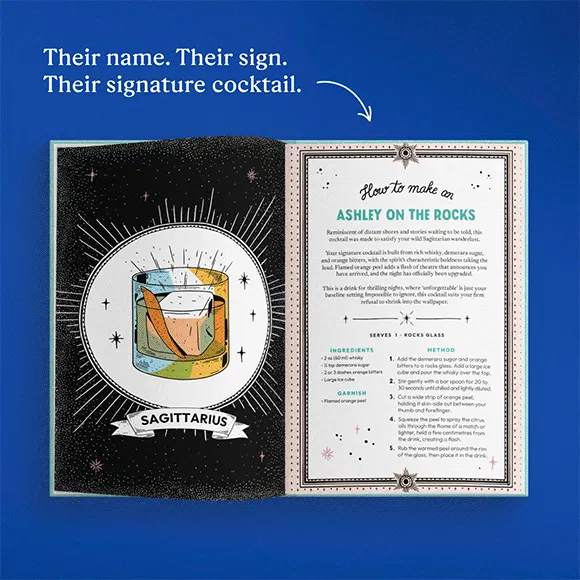 gif of book showing different cocktail spreads