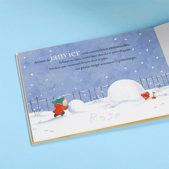 Un GIF montrant les pages personnalisées du livre
