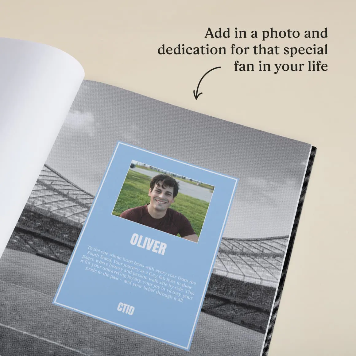Personalised dedication and photo upload