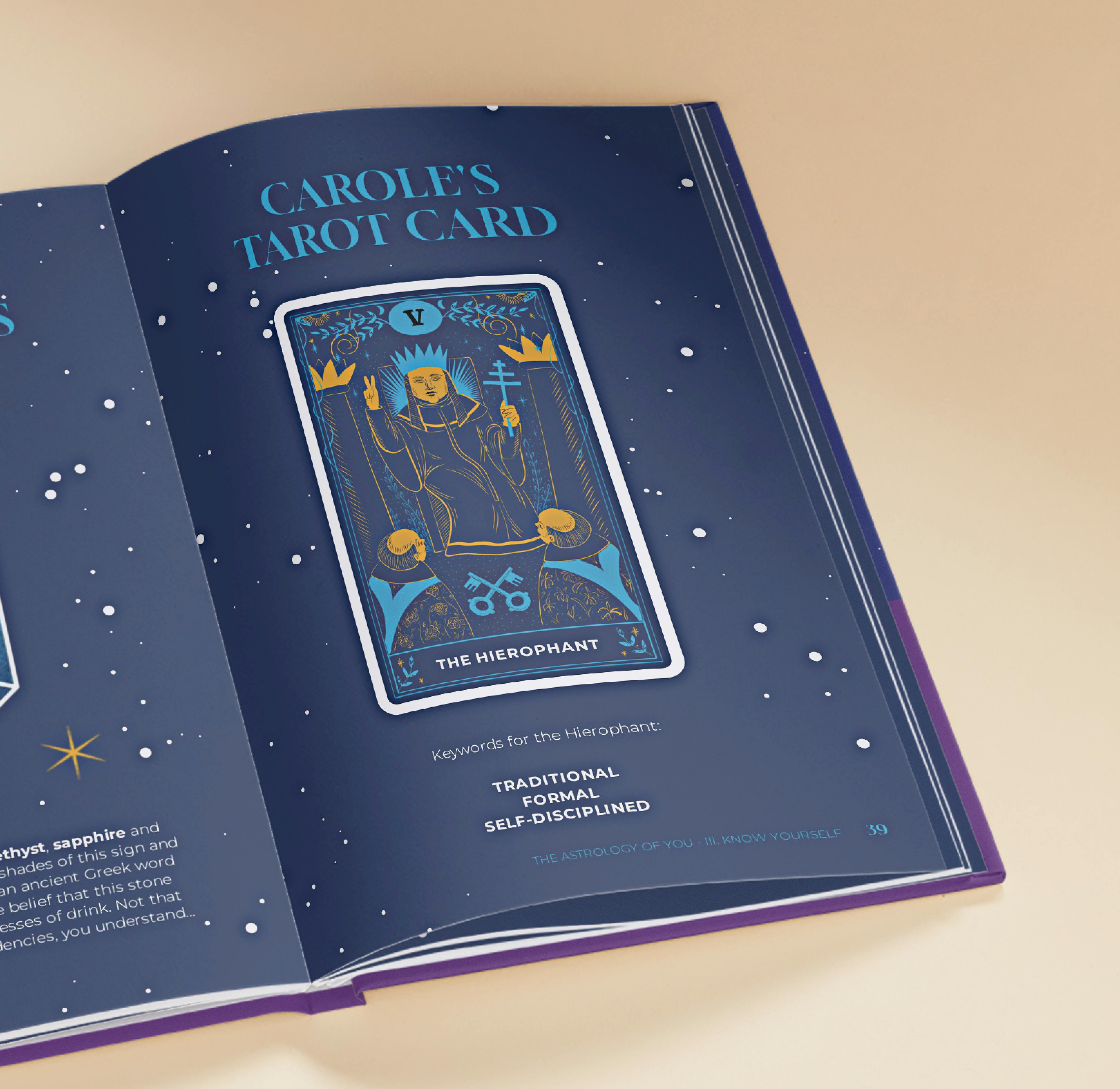 open page of classic personalised astrology book