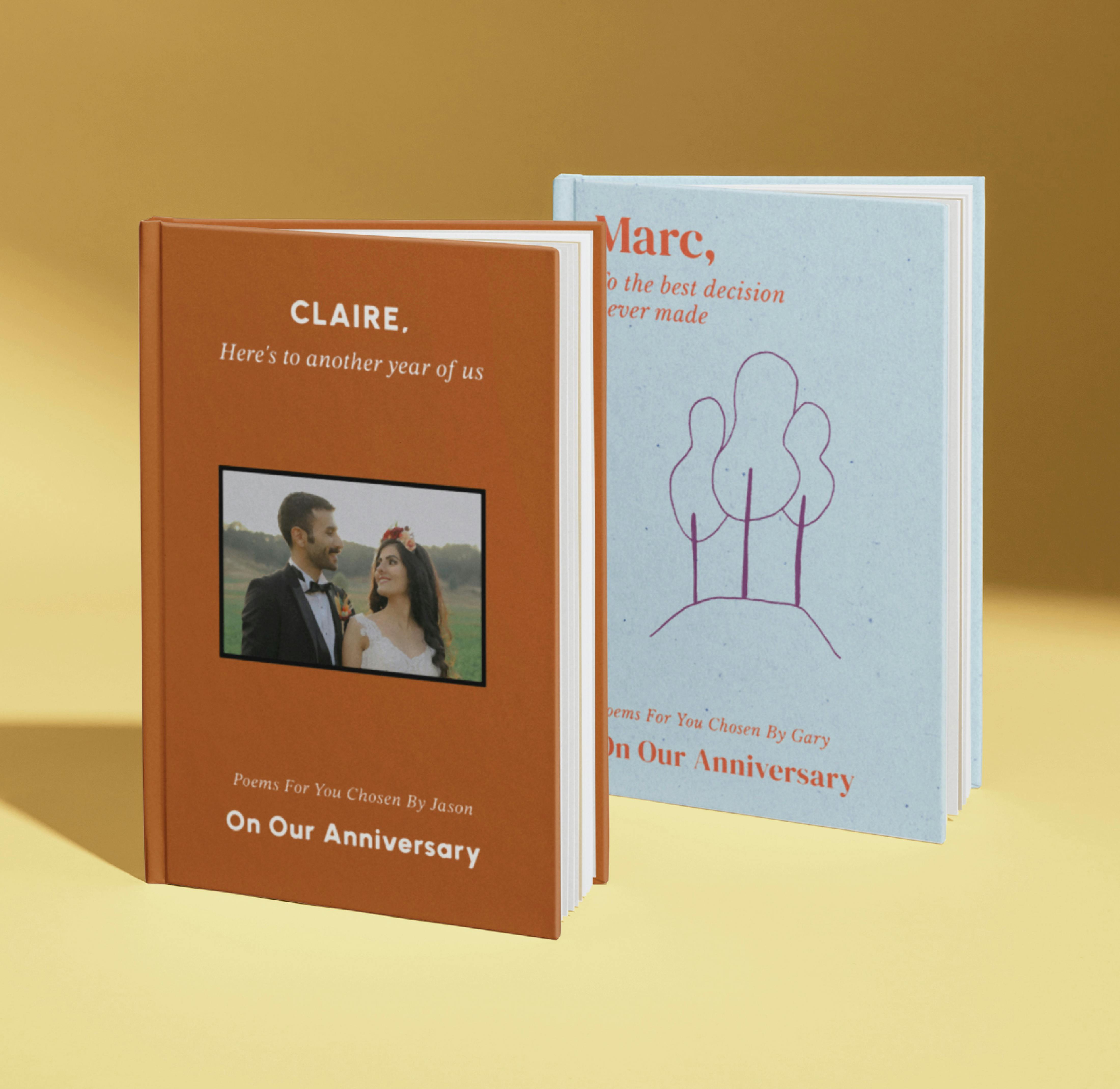 two front covers of anniversary poetry book