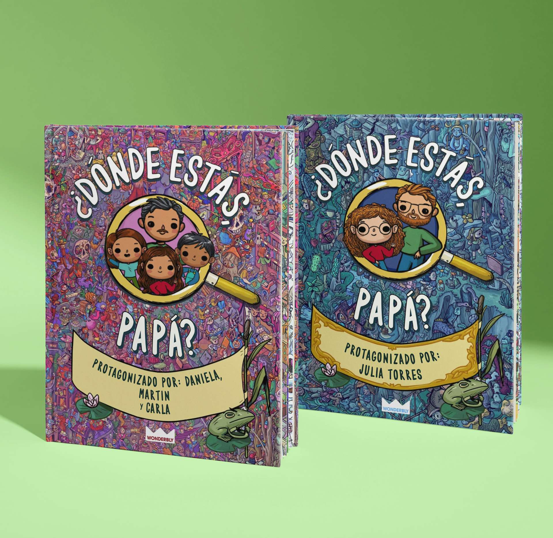 Two personalised book covers of Where Are You Daddy