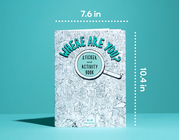 Image of journal-sized Where Are You Sticker and Activity Book 7.6 inches by 10.4 inches