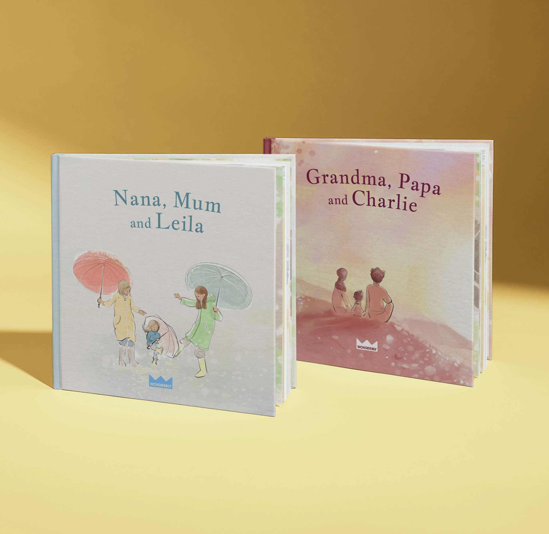 two front covers of grandma, mummy and me book