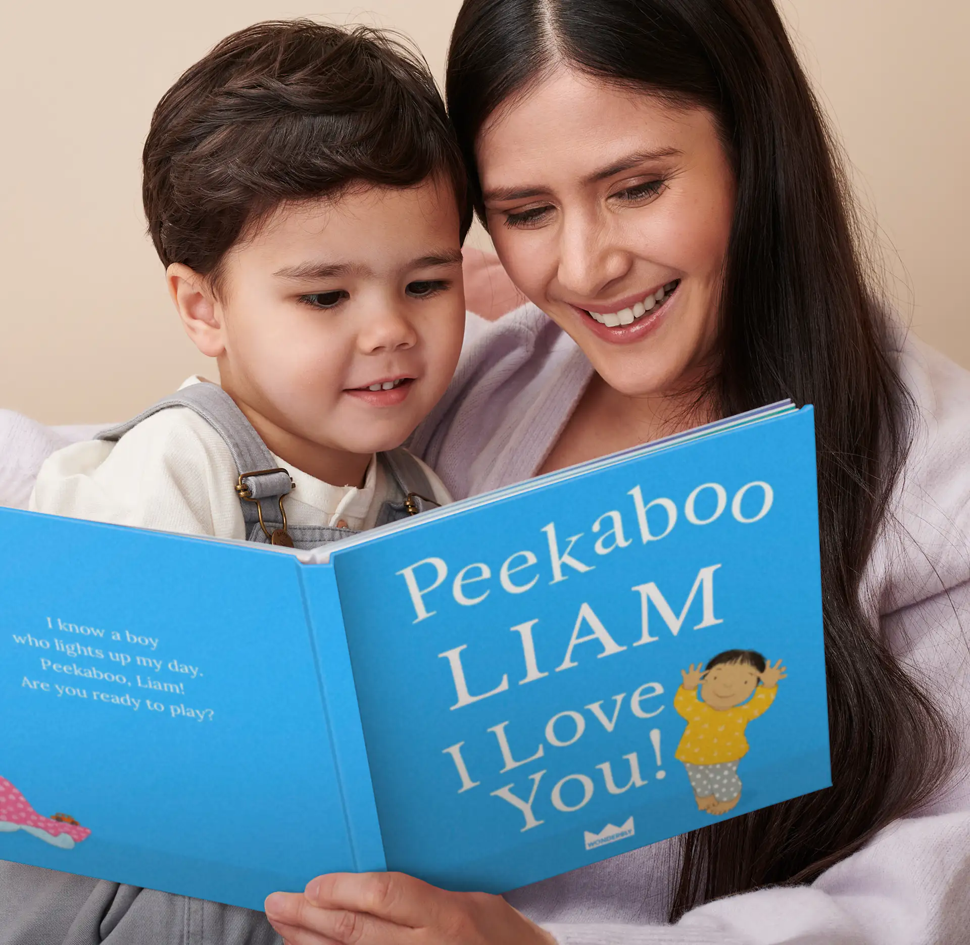 mother and child reading personalised book