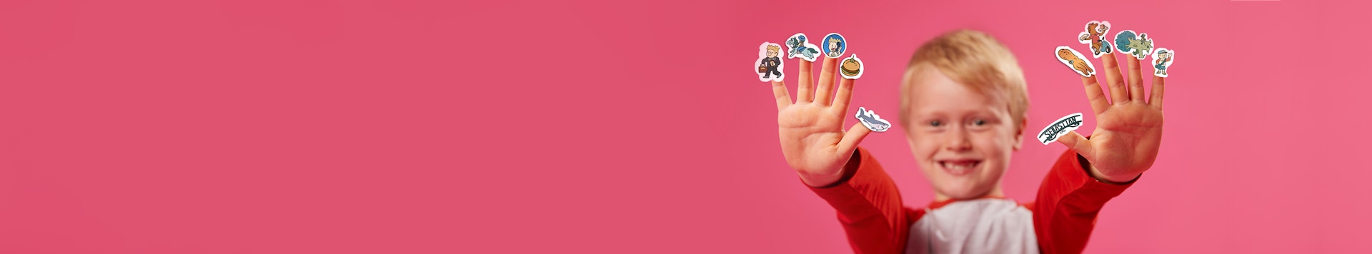 Boy with stickers