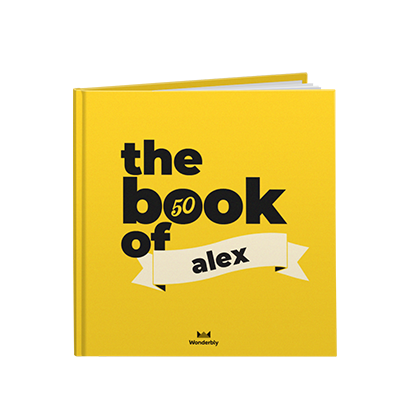 The Book of Alex with the age 50 in a roundel
