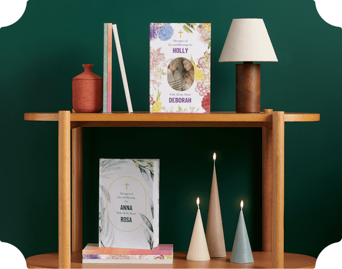 calm botanicals with all my heart book on a book shelf