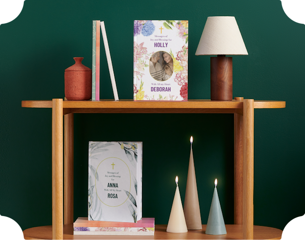 calm botanicals with all my heart book on a book shelf