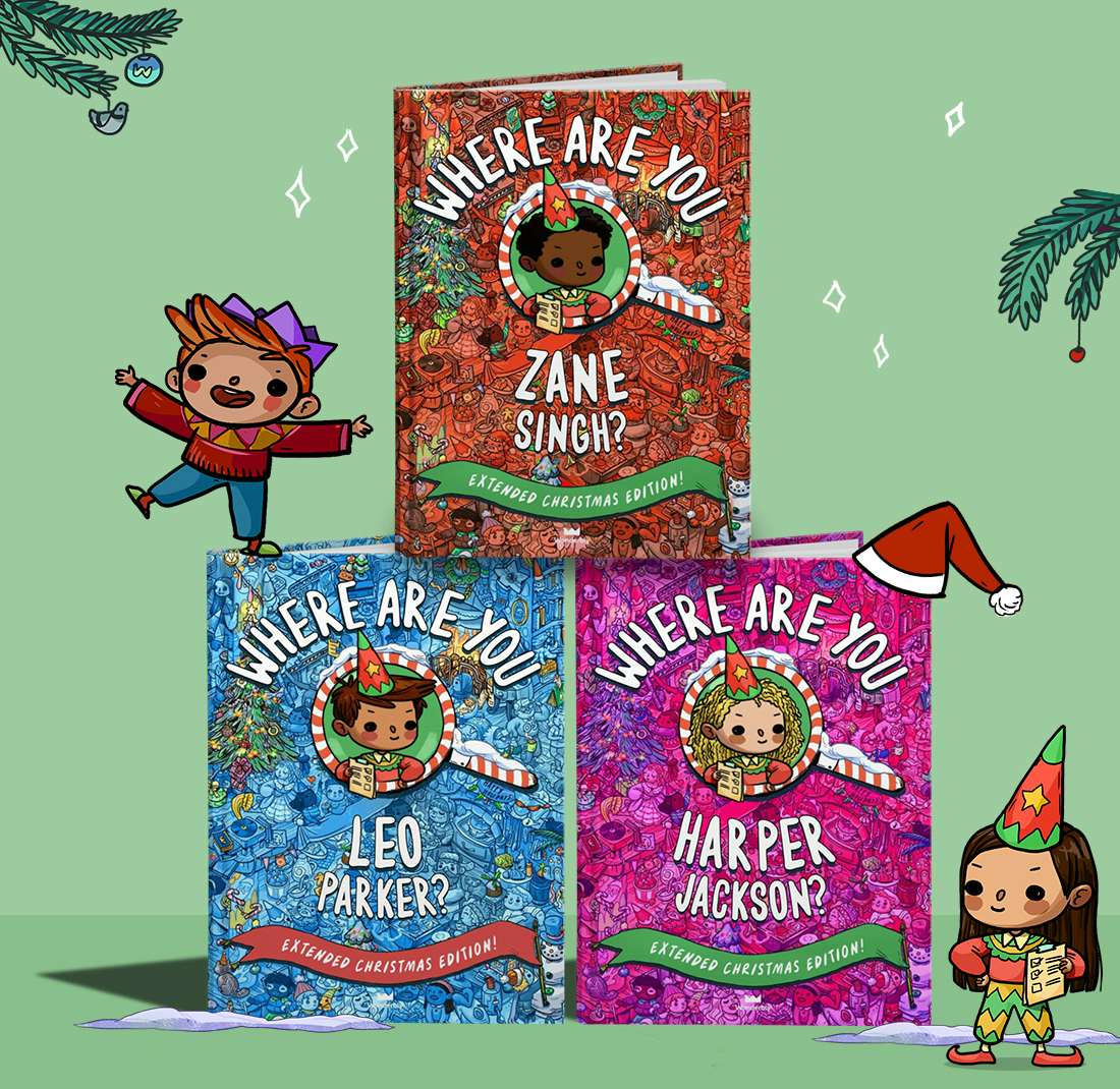 book covers with christmassy theme background