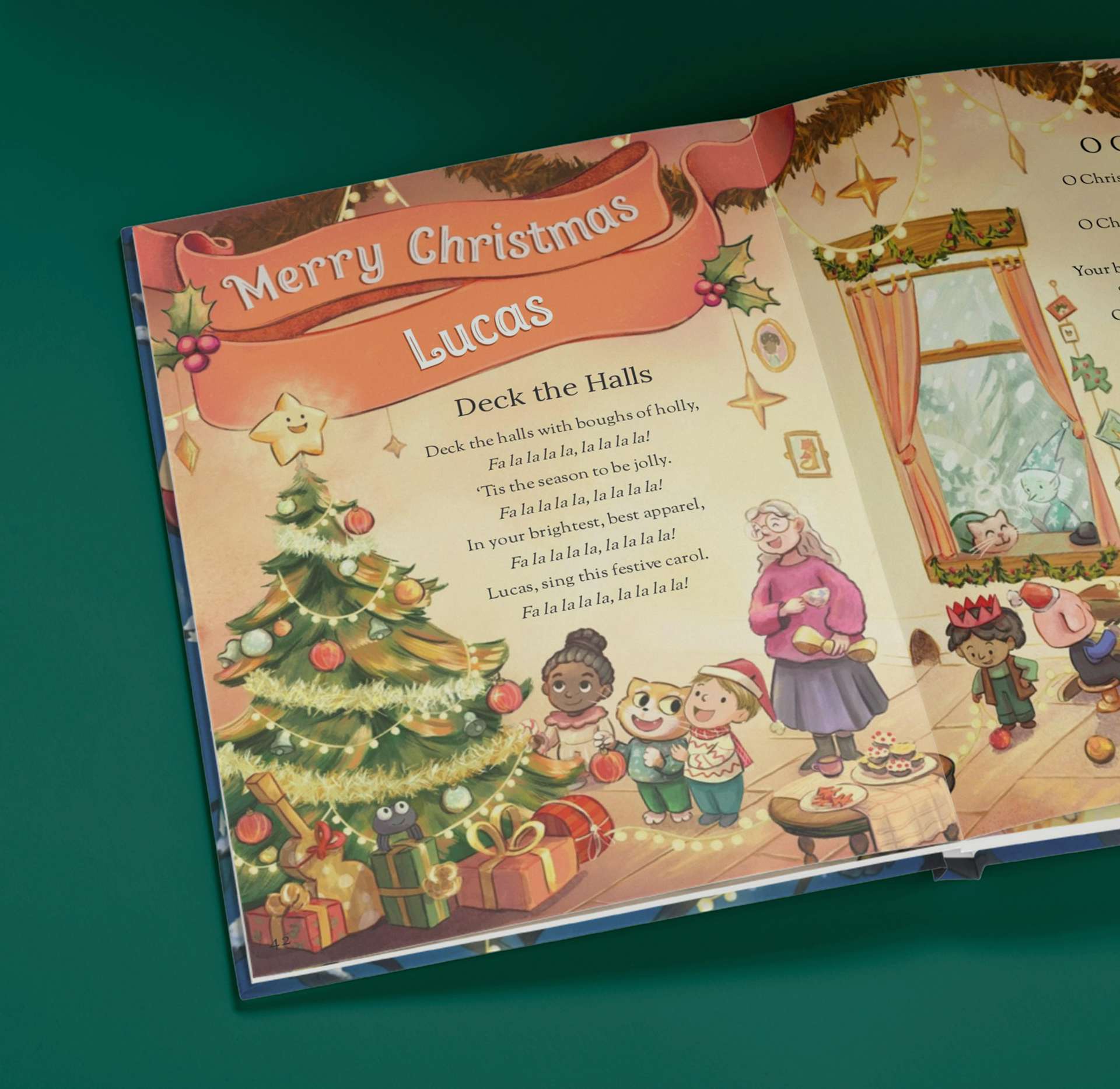 open page of nursery rhymes christmas