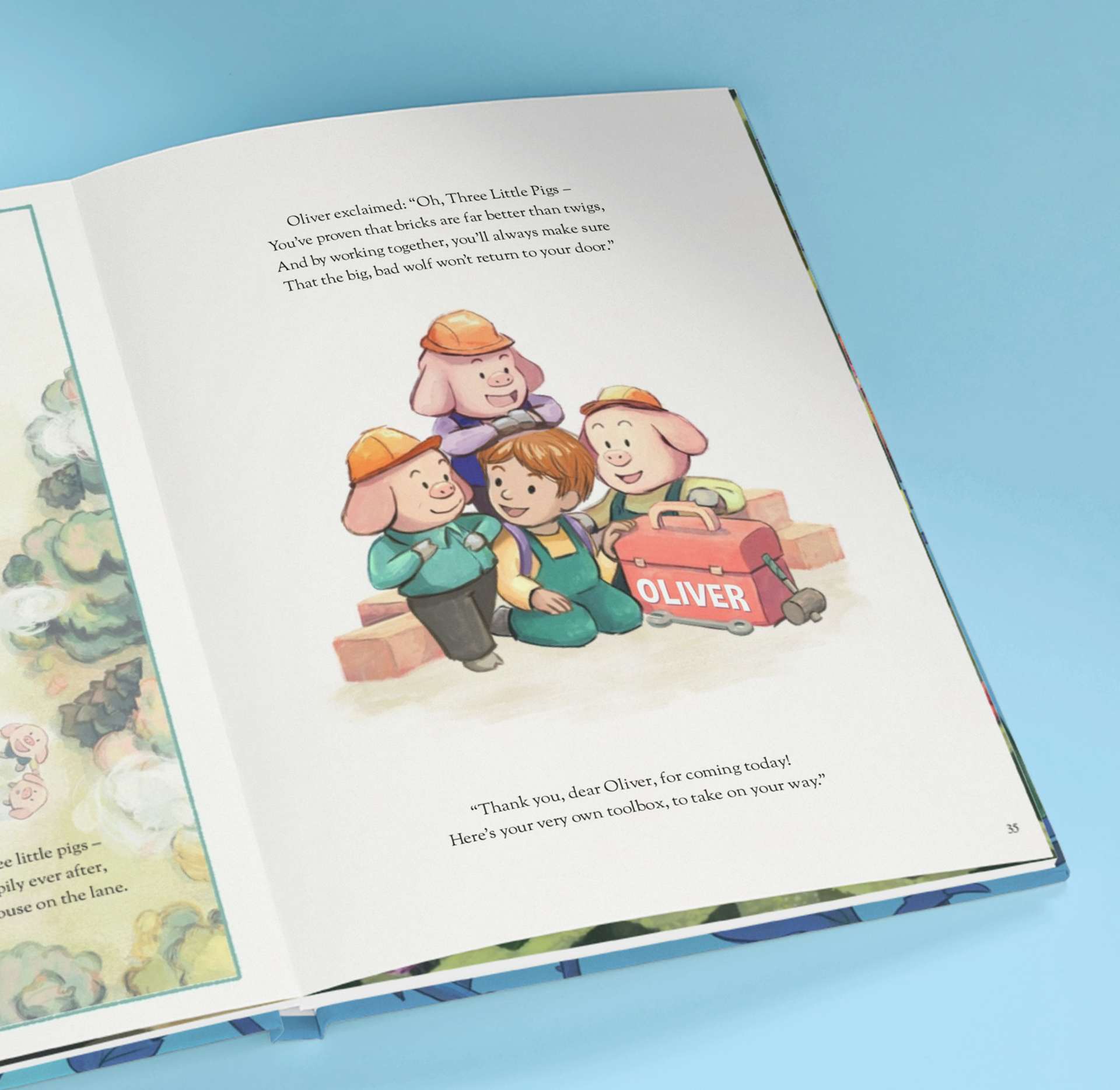 open page of personalised fairy tale book