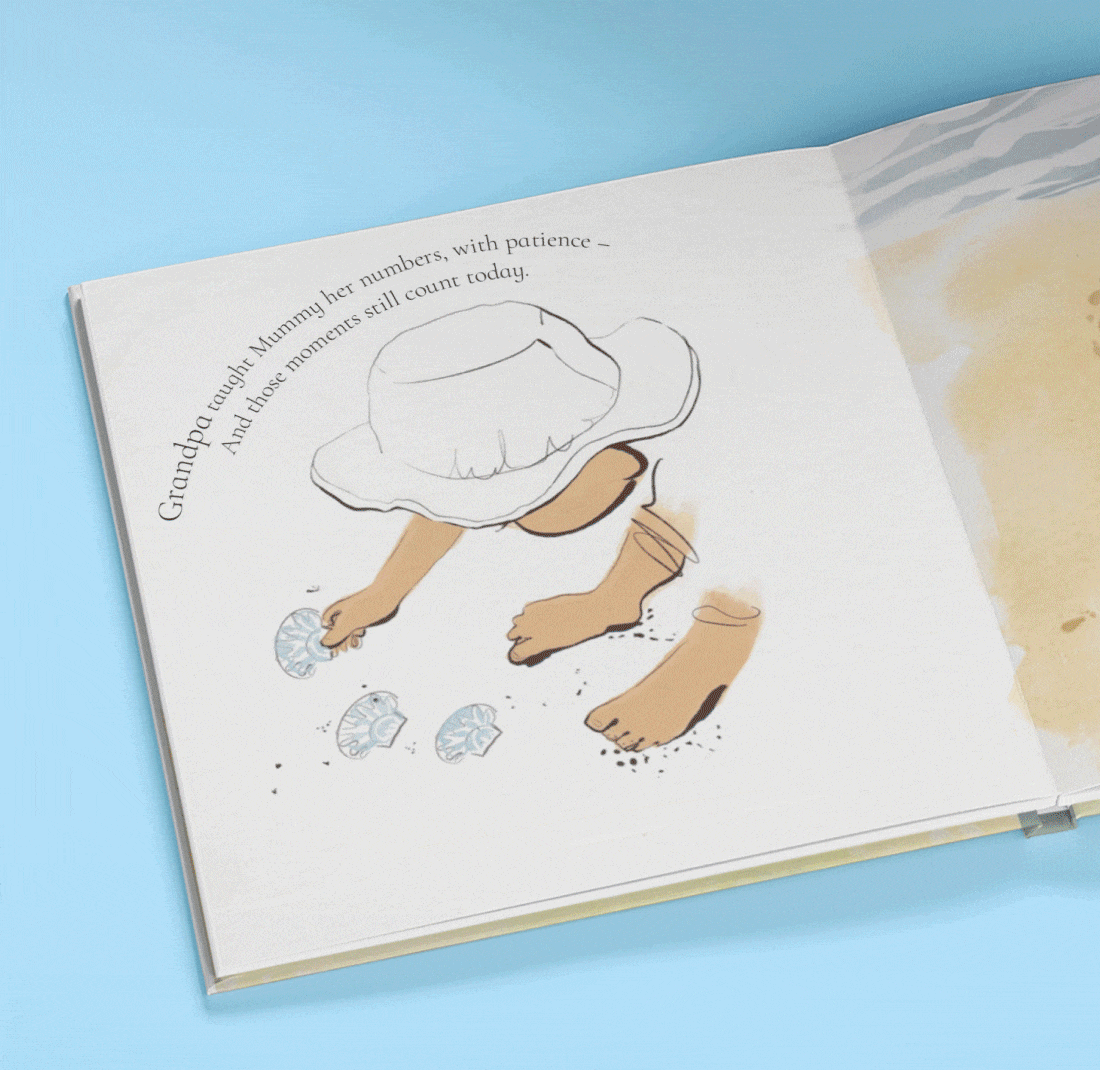 gif of open pages in grandpa, daddy and me book