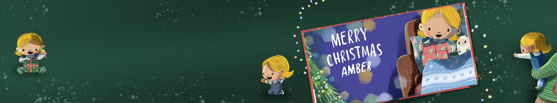 Personalized character and name inside the book