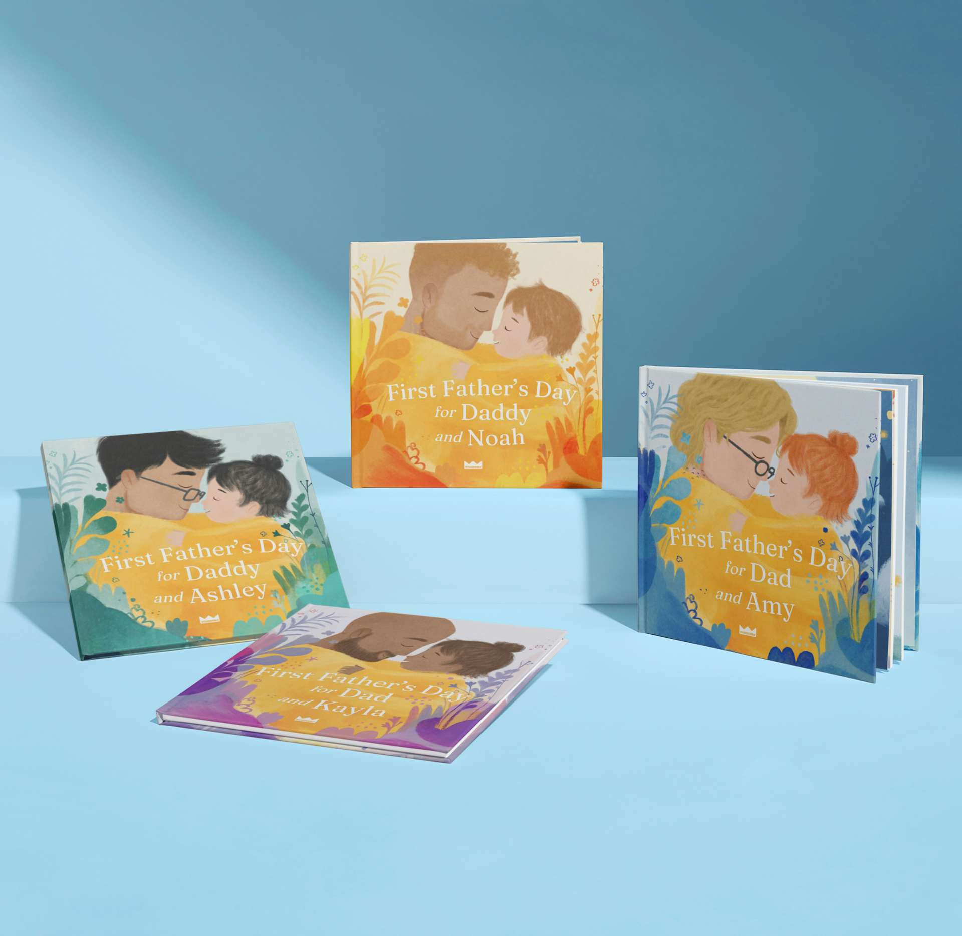 four personalised book covers