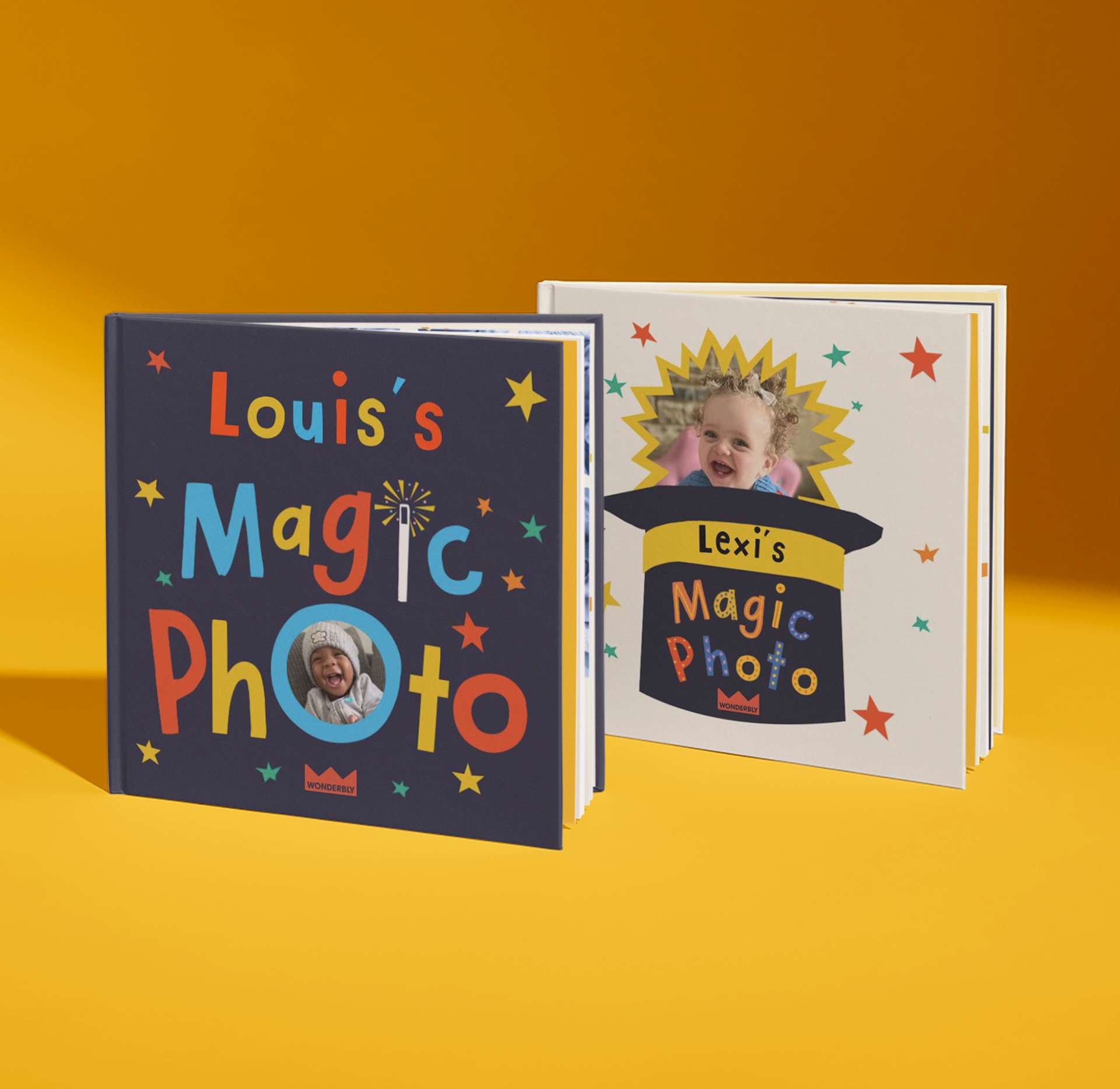 two front covers of magic photo book