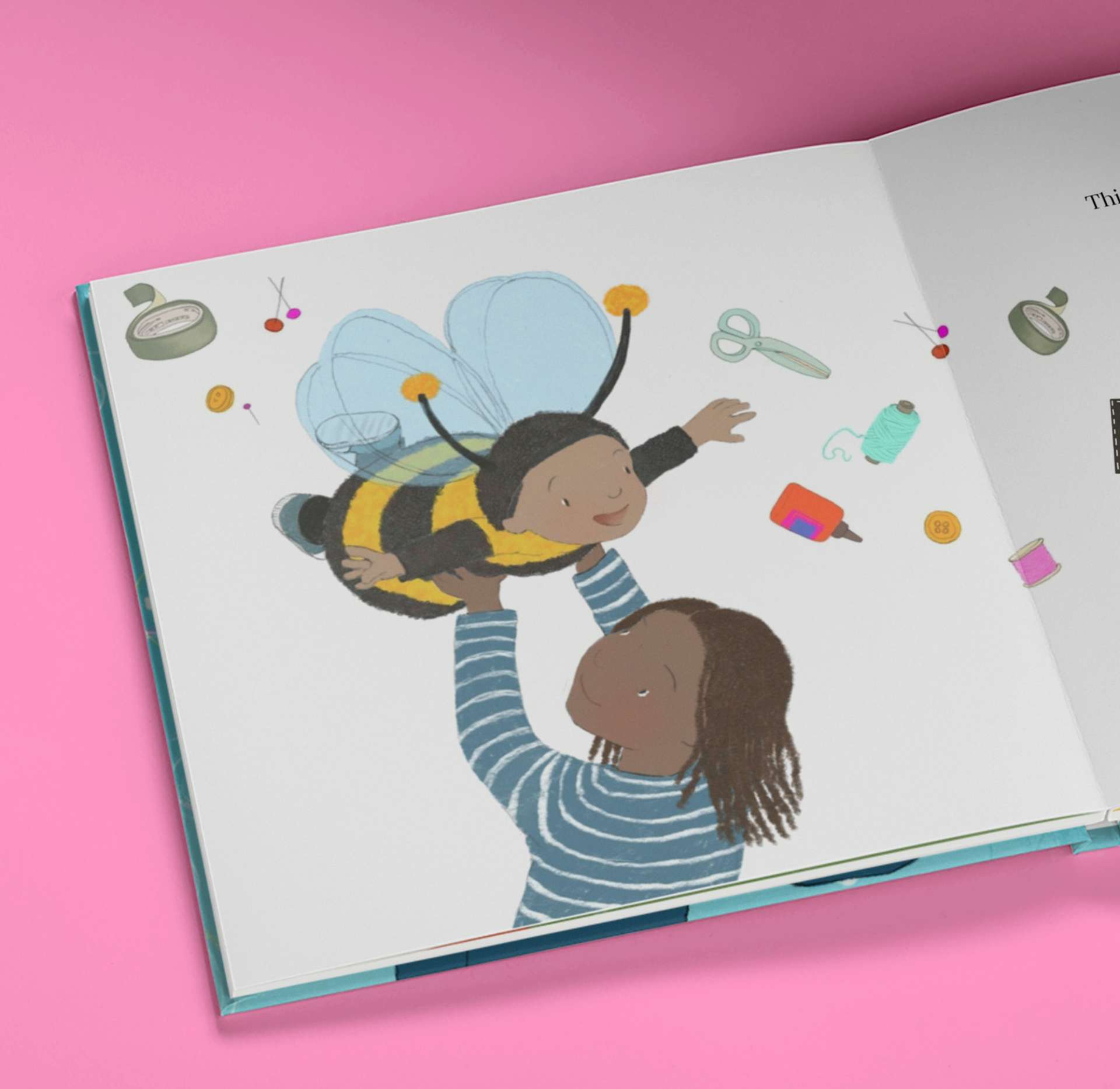 spread of book - bee costume