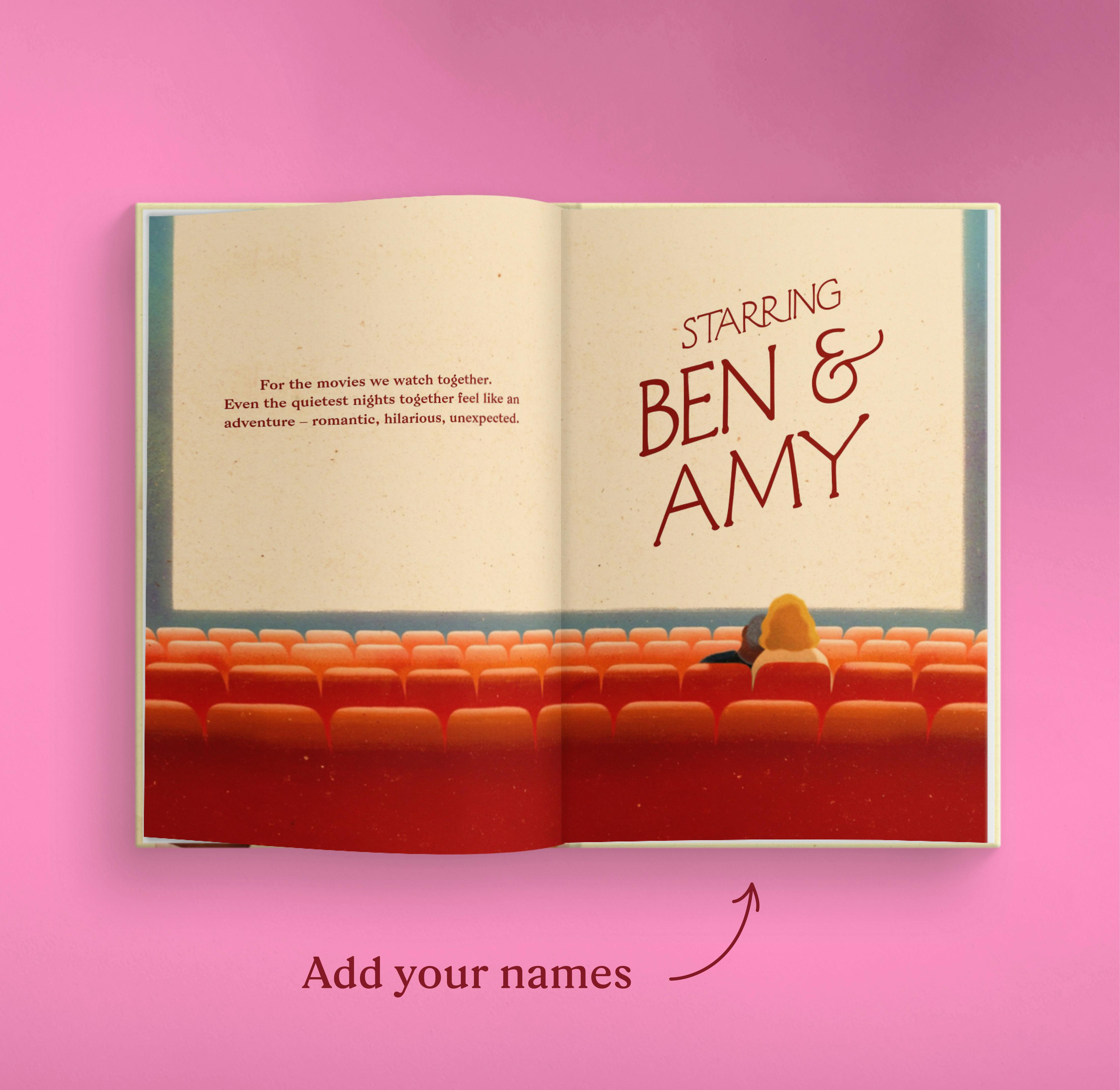 open page of the book - movie scene