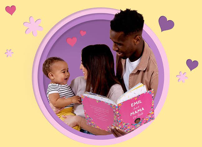 Eltern und Kind lesen Buch