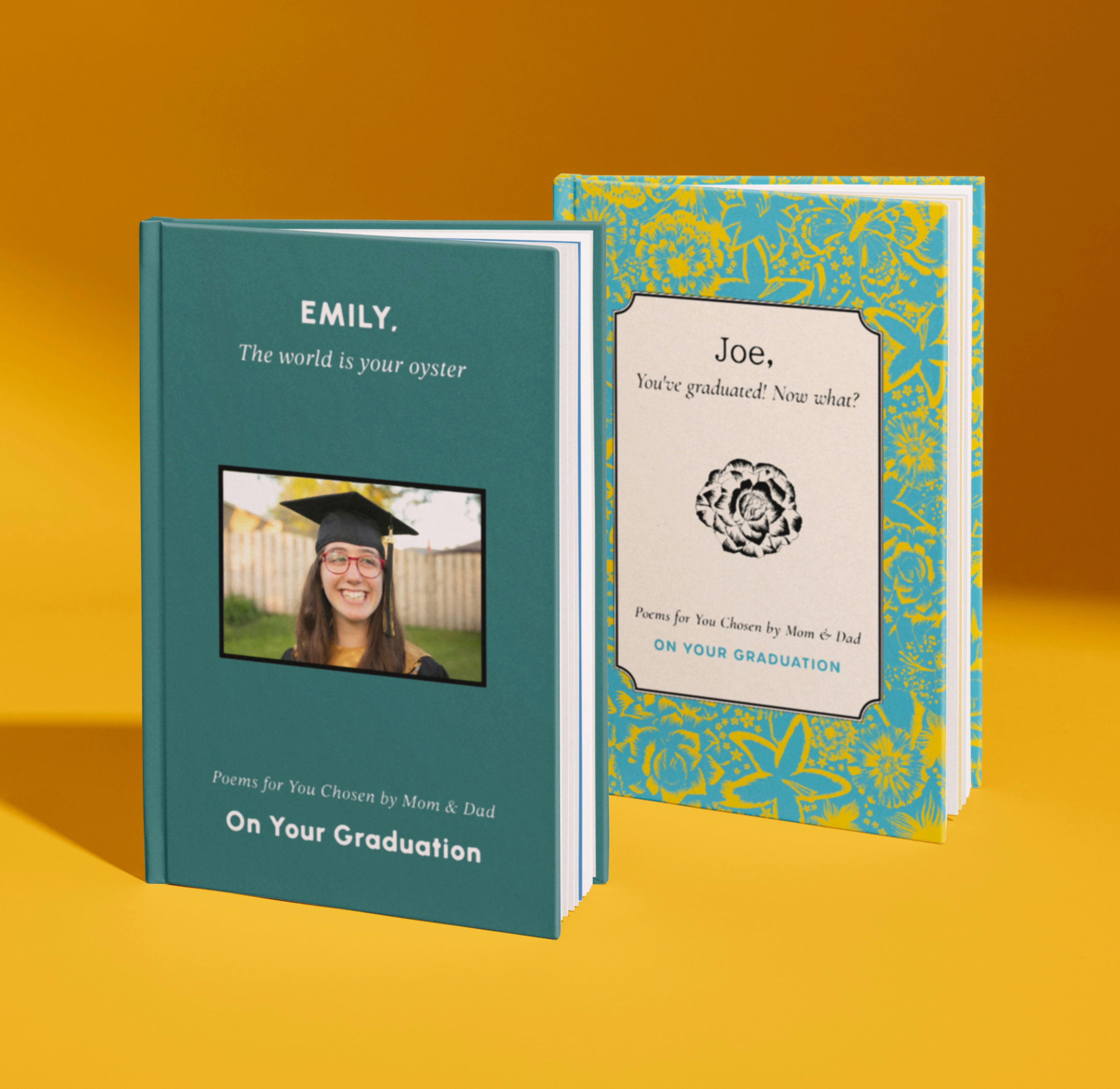 two front covers of graduation poetry book