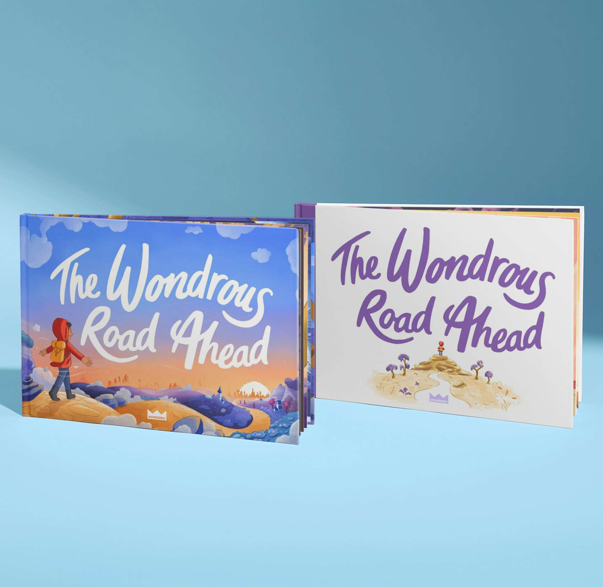 Two book covers of The Wondrous Road Ahead