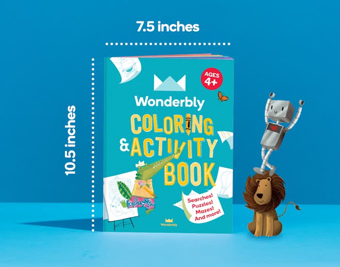 Dimensions of Wonderbly Coloring and Activity Book