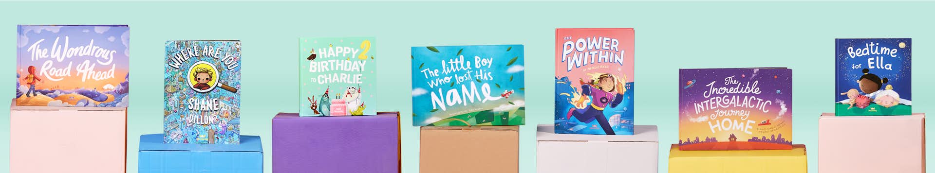 A selection of books from the Wonderbly range