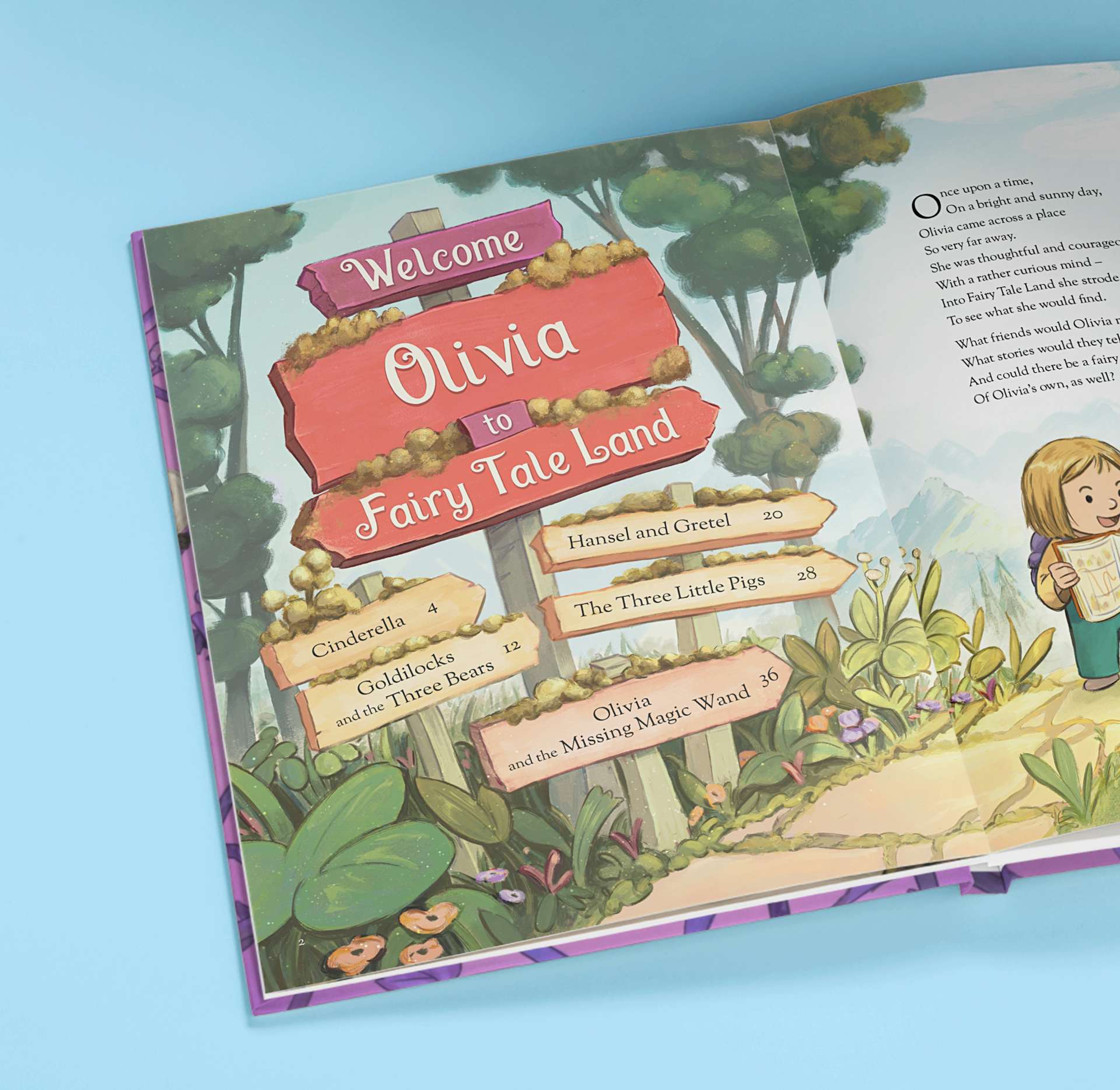 open page of personalised fairy tale book