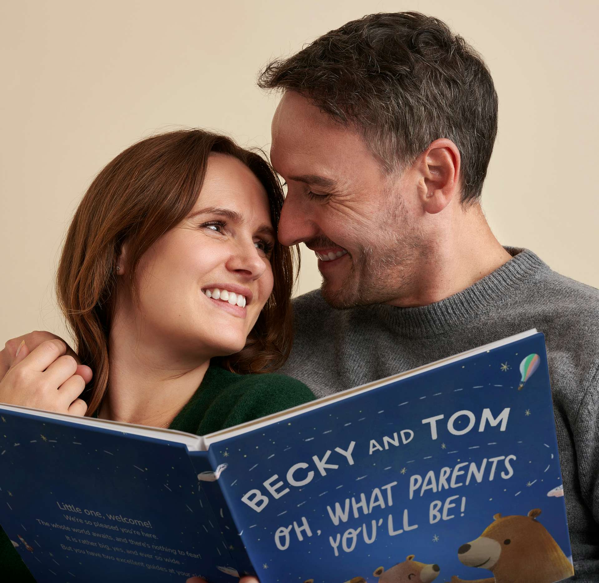 A couple with a personalised book