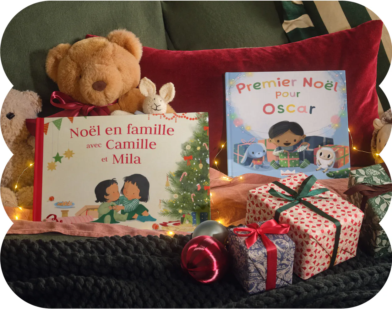 Deux couvertures personnalisées - Notre premier Noël avec toi
