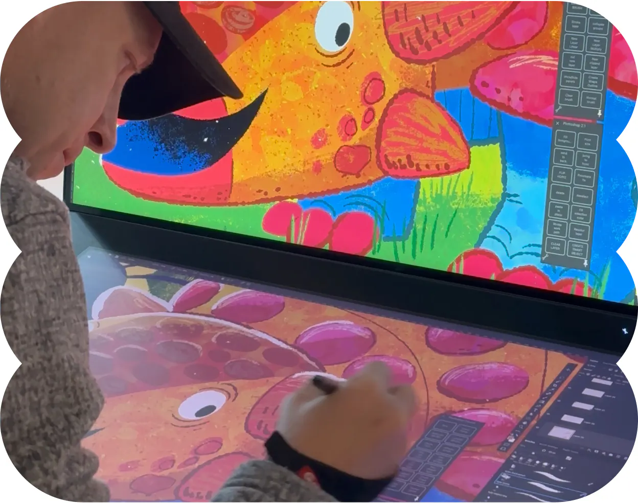 Illustrator working on personalized book