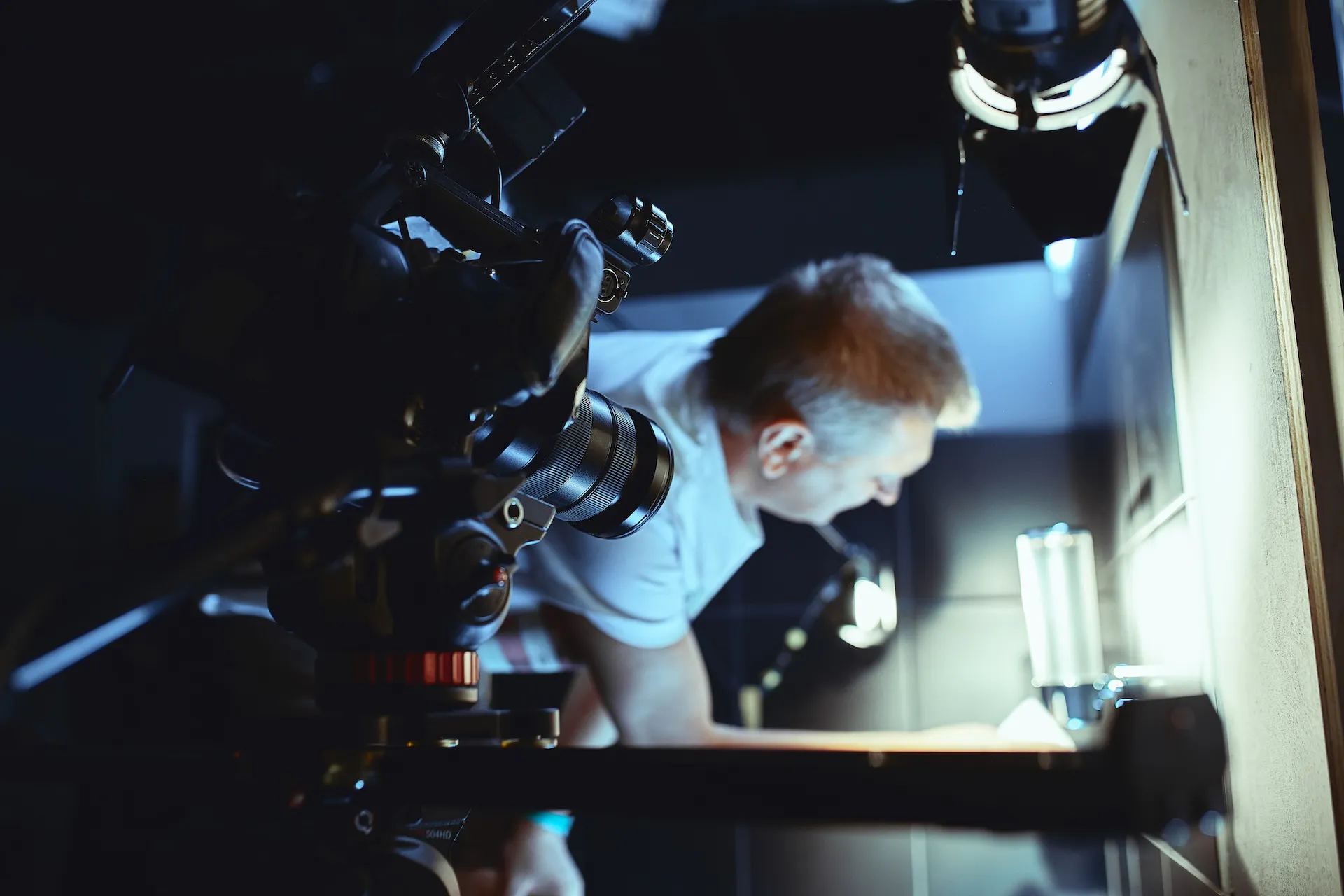 creative director assembling a scene in front of the camera