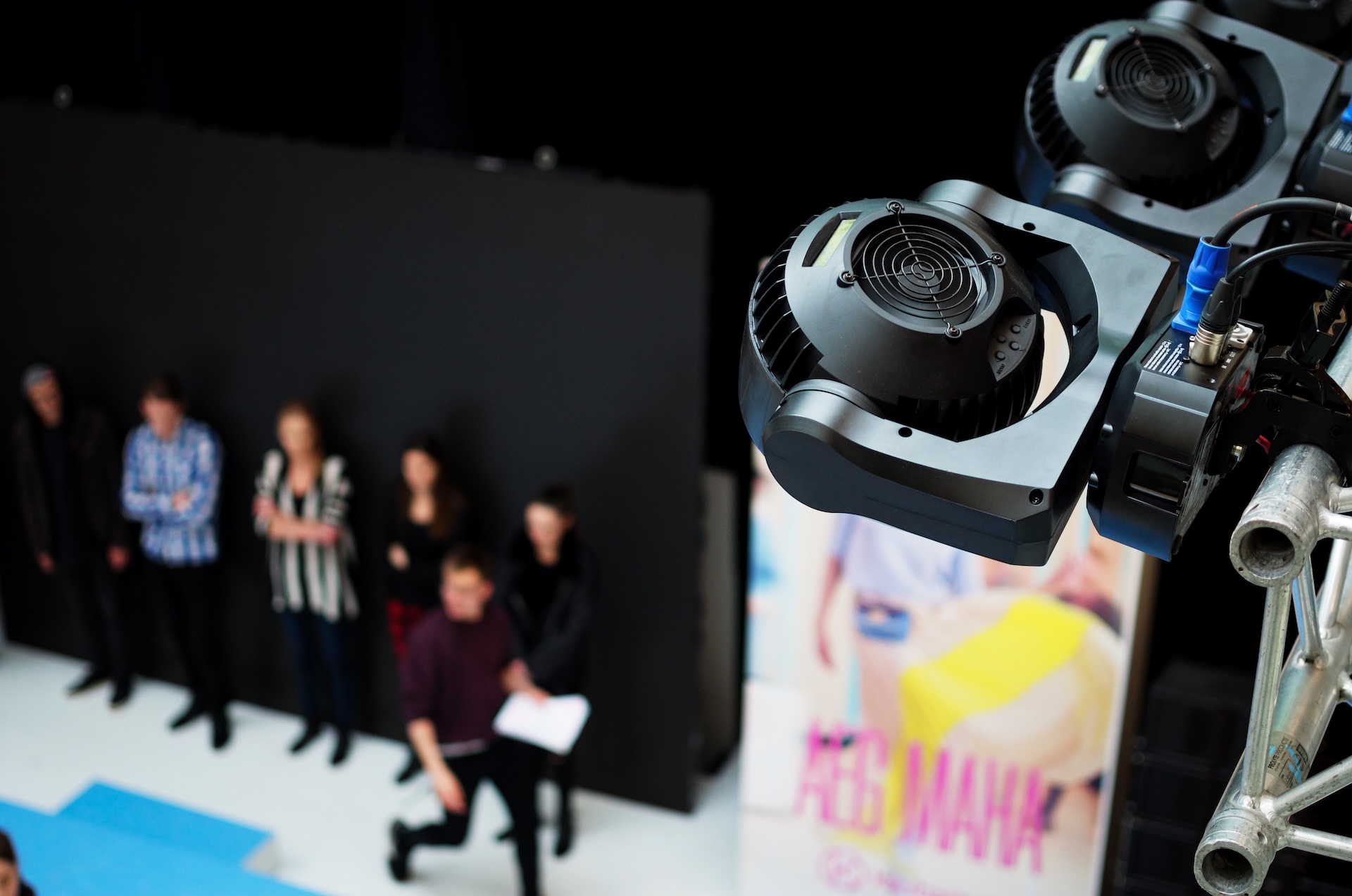 overhead perspective of the event with attendees coming through 