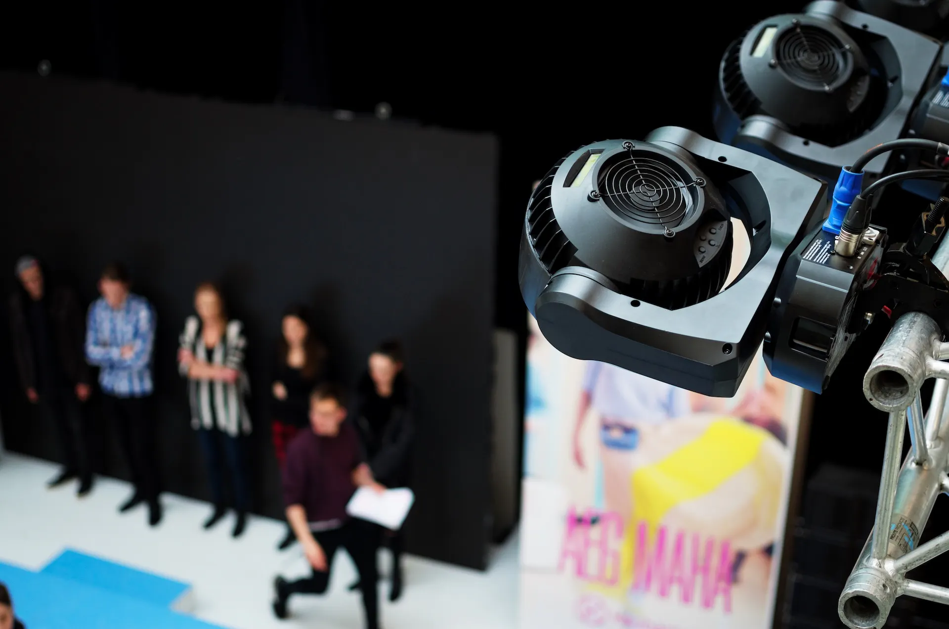 overhead perspective of the event with attendees coming through