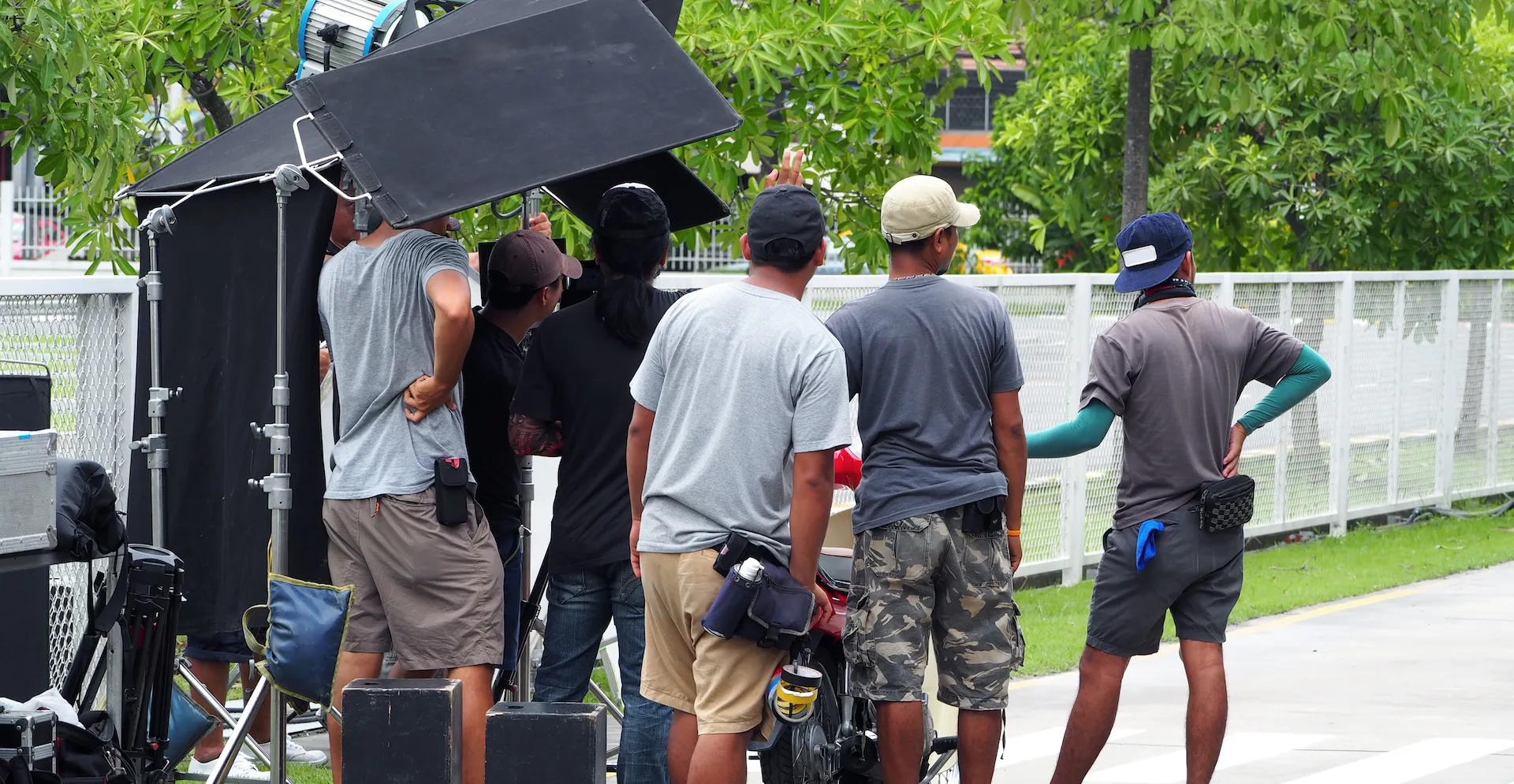 a media team working on an event