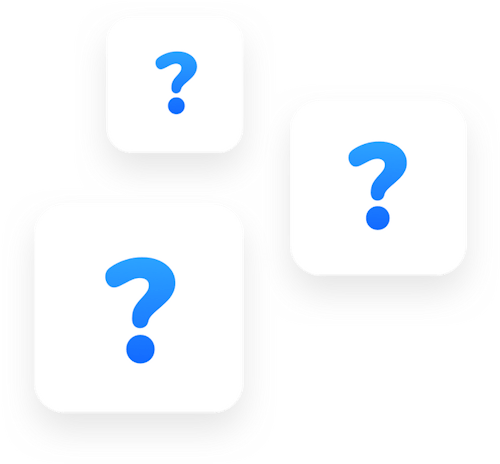 white question marks