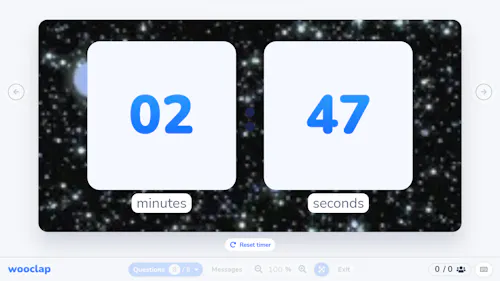 Launch a free online timer in seconds with Wooclap