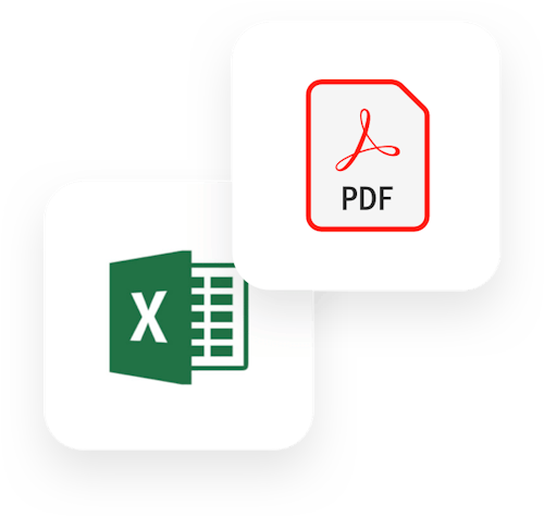 export results PDF Excel