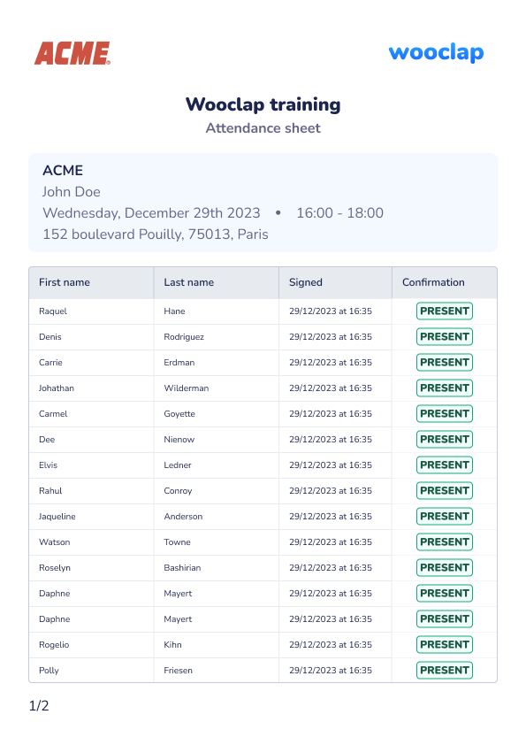 Quick presentation picture